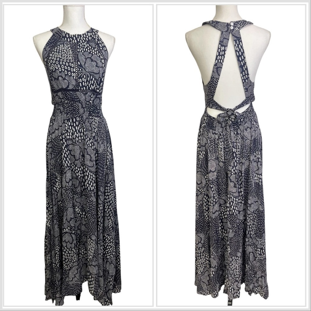 Anthropologie Abel The Label Halter Maxi Dress Floral Large New With Tags